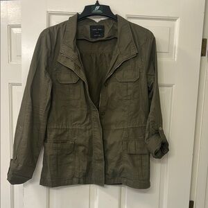 Love Tree women’s juniors Utility Jacket size Large.   Dark olive green.